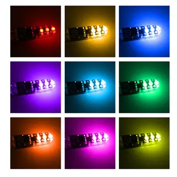 Vidva, T10 w5w RGB žarnica LED 12smd cob CANbus 194 168 avtomobilov z daljinskim upravljalnikom bulb / card reader, flash