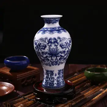 Vintage Doma Dekor Keramične Vaze Kitajski Modri In Beli Porcelan C Vzorec