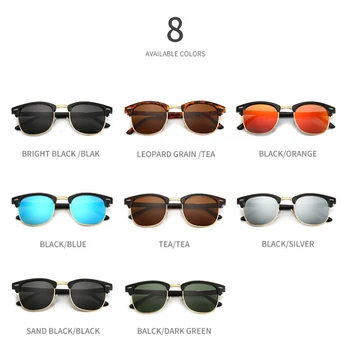 Vintage Semi-Rimless Oblikovalec blagovne Znamke sončna Očala Ženske/Moški Polarizirana UV400 Klasičnih Oculos De Sol Gafas Retro sončna Očala