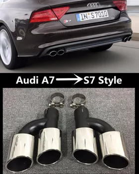 Visoka kakovost Statinless jekla Auto Avto Izpušnih Nasveti Glušnika nasvet cevi za Audi A7 v S7 slog 12-16 rep cevi avto-styling