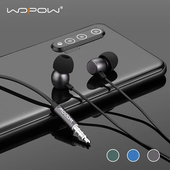 WOPOW Žične Slušalke z Mikrofonom 3,5 mm in-ear Slušalke Hi-fi Stereo Zvok Šport Gaming Slušalke za iPhone Xiaomi Samsung Čepkov
