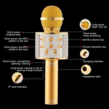 WS-858 Večnamensko prenosni brezžični mikrofon, ki podpira mikrofoni, ki jih uporablja več naprav,