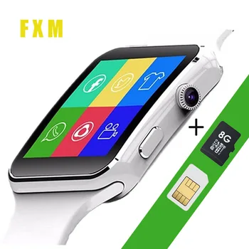 X6 Pametno Gledati Moške Podpira TF KARTICE Sim Fotoaparata Smartwatch Bluetooth Izbiranje s Kamero Zaslona na Dotik za IPhone, Android, IOS reloj