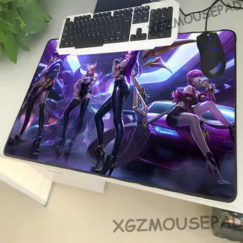 XGZ Anime Velikosti Gaming Mouse Pad Lock Seksi Dekle KDA Laptop PC Tabela Mat Gume Non-slip za League of Legends