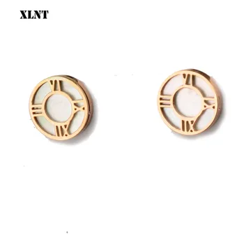 XLNT Moda new Roman numeralsRose Zlato lupini uhani, uhani nakit za ženske najboljše darilo