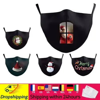 Xmas Darila Otroci Natisnjeni Maske Vesel Božič Masko za Odrasle Zaščitna PM2.5 Filtri Masko Stroj Usta Žarilna Pokrov