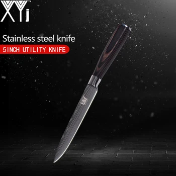 XYj En Nož iz Nerjavečega Jekla 3.5, 5, 5, 7, 8, 8 palčni Japonski Damask Žile Vzorec Kuhinjski Nož Super Oster Kuhanje Orodja