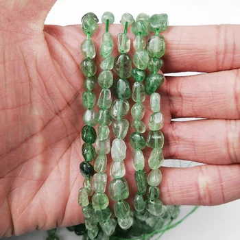 YHBZRET 4~7mm Naravnega Kamna kristalno Zelena jagoda Quartz Neurejenih Makadamskih distančnik Svoboden kroglice za Nakit, izdelava zapestnice DIY