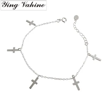 Ying Vahine 925 Sterling Silver Cross Čar Zapestnice za Ženske