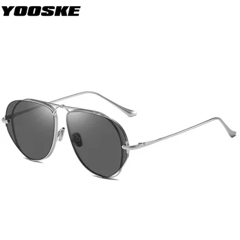 YOOSKE 2020 Modna sončna Očala Ženske Rezanje objektiv Letnik Prevelik sončna očala za Moške Črna Rumena Ogledalo Kovinskih Očal UV400