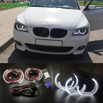 Za BMW SERIJE 5 E60 E61 LCI M5 2007-2010 Xenon žarometi Visoke Kakovosti DTM Slog Beli Kristalni LED angel eyes Dnevno svetlobo DRL