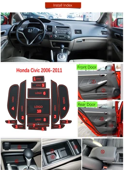 Za Honda Civic 2006-2011 8. Gen Anti-Slip Vrata Reže Mat Gume Železnica Pribor Nalepke Tip R 2007 2008 2009 2010 FD FA