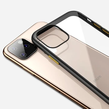 Za iPhone 11 pro / 11 pro max primeru Kristalno Mikro-mat Jasno zaščita Telefona mehko + hibridni trdi primeru za iphone 11 pro pokrov