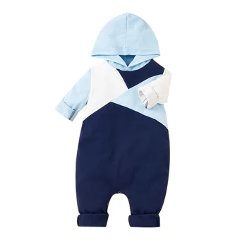 Za malčke baby dekleta fantje dolgo rokavi mozaik hooded outwear igralne obleke jeseni newbronn otroci jumpsuits malčka kombinezon 0-24M