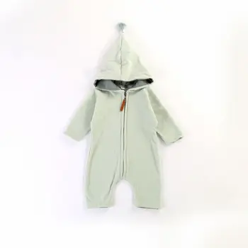 Za malčke baby dekleta fantje polno sleeve solid hooded outwear kombinezon bombaž priložnostne malčka otroci jumpsuits igralne obleke 0-24M