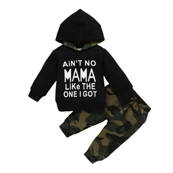 Za Malčke Baby Fantje Oblačila Za Malčke Boys Pismo Prikrivanje Trenirko Hooded Zgornji Del + Hlače Otroška Oblačila Obleke