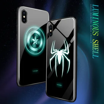 Za Samsung Galaxy Note 20 Ultra Svetlobna Marvel Primeru Telefon Za fante Ironman Spiderman, Kaljeno Steklo Primeru Zajema