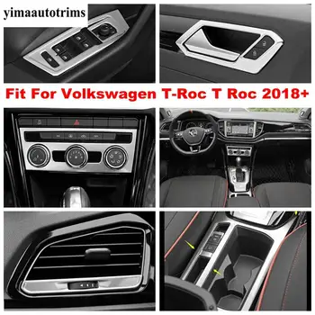 Za Volkswagen T-Roc T Roc 2018 - 2021 Vode, Skodelico Imetnika Plošča / AC, klimatska Plošča Pokrov Trim Notranjost iz Nerjavečega Jekla