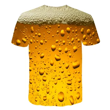 Zabavne majice Poletje 2019, za moške oblačila blagovne znamke o-vratu uro suknjič pivo kratka sleeved 3d t shirt digitalni tisk T-shirt velike