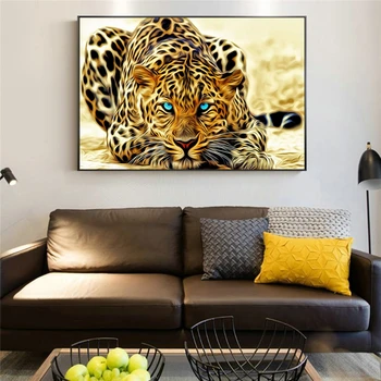 Zlati Cheetah Plakatov In Fotografij Sodobne Živali Dekorativne Stenske Slike Leopard Platno, Slike Za Dnevno Sobo Cuadros Dekor