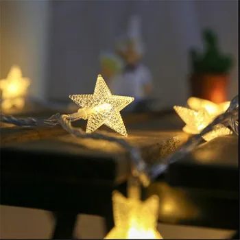 Zvezde Niz LED Luči 10M 100Led Počitnice Dekoracijo Luči Pravljice Garland Luč Za Božič Ramadana Festival Poroko 220V