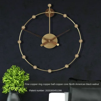 Čisti baker preprosta stenska ura izklop modno osebnost Nordijska dnevna soba dekorativni ura