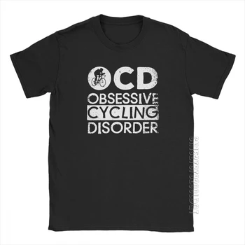 Človek je OCD Obsesivno Kolesarska Majica Motnje Letnik MTB Gorsko Kolo, Kolesarska Majica s Kratkimi Rokavi Vrhovi Čistega Bombaža Classic