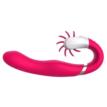 Človek nuo Dildo, Vibrator Hitro Vrtenje Jezika za Stimulira Klitoris Sex Igrače za Ženske Močan Dual Motorji Vibracij