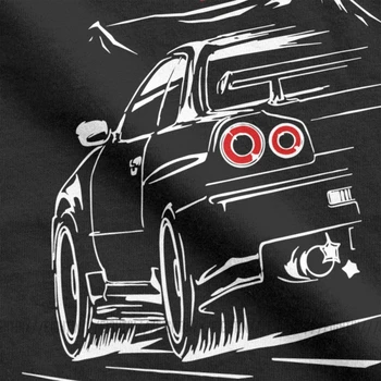 Človek Skyline GTR T Srajce Japonski Avtomobili Sportcar Motor T-Majice Stilsko Krog Vratu Kratka Sleeved Vrhovi Bombaž Tees Vroče Prodaje