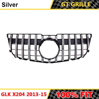 Črna Krom Vertikalne Palice GT GTR Sprednja Maska Slog Avto Uspela za GLK Razred X204 GLK250 GLK300 GLK350 2009-2012 2013-