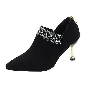 Ženska modna Jesen zima konicami prstov visoke pete, škornji lady priložnostne gleženj martin škornji ženski kul street čevlji botas