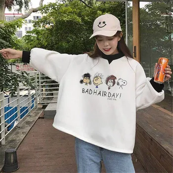 Ženske Moda Vrhovi Jeseni Ženske Kawaii Študentov Majica Oblačila Dame Hoodies Skokih Luštna Dekleta Korejski Ulične