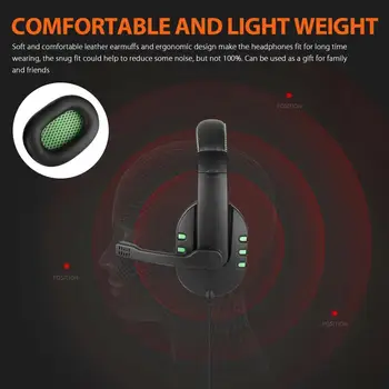 Žično Gaming Slušalke Slušalke Prostorski Zvok, Globok Bas Stereo Slušalke Z Mikrofonom Za PS4//Xbox En/PC/Telefon