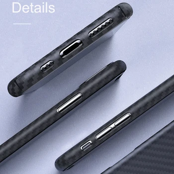 0.7 mm Ultra Tanek Luksuzni Ogljikovih Vlaken Vzorec Za iPhone 11 Pro Max Primeru Zajema Aramid Vlaken Primeru Za iPhone 11Pro XS Max XR X
