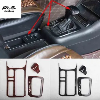 1 lota ABS ogljikovih vlaken zrnja ali leseno orodje plošče in Prestavno ročico okrasni pokrov za 2010-2017 Volkswagen VW Tiguan MK1