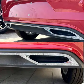 1 Nastavite Zadnji Odbijač Difuzor Lip Spojler Zraka, izpuh Izpušni naslovnica Stripa Trim Za Volkswagen za VW Polo MK6 Polo Plus 2018 19 +