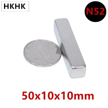 10/20PCS N52 magnet 50x10x10 Močan Magnet stanja 50 mm*10 mm Stalno Neodymium Magnetom 50x10x10mm Trakovi Blok Magneti 50*10*10