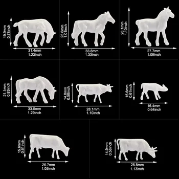100 kozarcev/200pcs HO Merilu Model UnPainted Bele Živali na Kmetiji Krave 1:87 Pokrajino Pokrajina Postavitev AN8701B