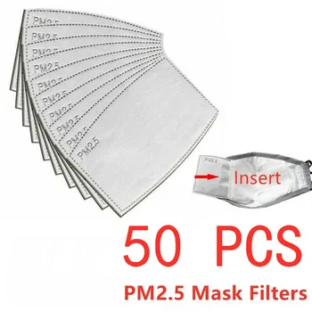 100 kozarcev Pm2.5 Oglje, Filter Za Obraz Maska Za Dihanje, Vstavljanje Zaščitnih Usta Masko Respirant Mascaras Para La Boca Filter