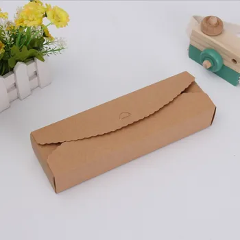 100 kozarcev/veliko Kraft Škatel Papirja ročno izdelane sladkarije /čokolada pakiranje polje prazno shranjevanje DIY poročna torta škatle 23*7*4 cm