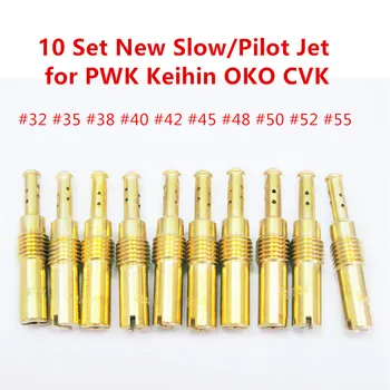 10pcs Nastavite Počasi/Pilotne Jet & 10pcs Glavni Jet Za PWK Keihin OKO CVK Uplinjač Podpredsednik injektorjev (Skupaj 20 set)