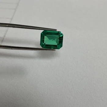10X8mm 2.7 cts GRC Potrdilo Laboratoriju Ustvarili Columbia smaragdno kamen Octagon cut Hidrotermalne Smaragdno Zeleni Obroč, nakit, izdelava