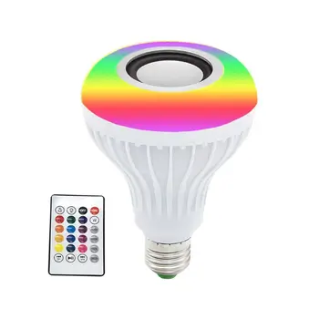 12W RGBW Bluetooth, LED Luči, Glasbe Žarnica Zvočnik RGB Barvni Smart Wireless E27 Novo 2020
