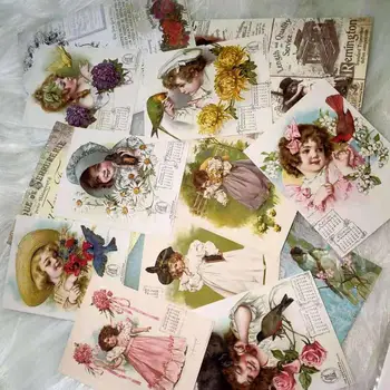 13 KOSOV Vintage Viktorijanski Dekle Gradiva Nalepke Diy Ablum Dnevnik Scrapbooking Etikete, Nalepke, Tiskovine Junk List