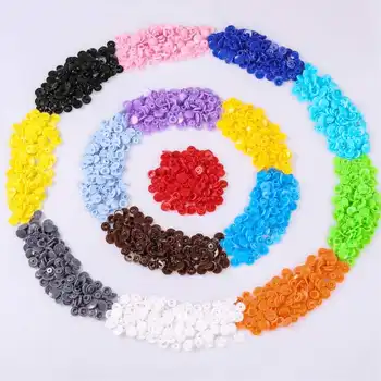 150Set 15 barve DIY Oblačila T5 Plastične Zadrge Snap Smolo Pritisnite Stud Krpo Komplet orodij