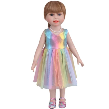 18 inch Dekleta lutka obleko Mavrica princesa čipke obleko Ameriških novorojenčka krilo Otroške igrače fit 43 cm lutke otroka c861