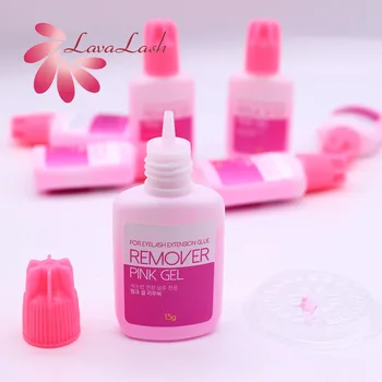 1PC Pink Gel za odstranjevanje barve Za Podaljšanje Trepalnic Lepilo Koreja 15g na Debelo Ponarejenega Trepalnic, Kozmetični salon MakeupsTools Čist Brez Stimulacije