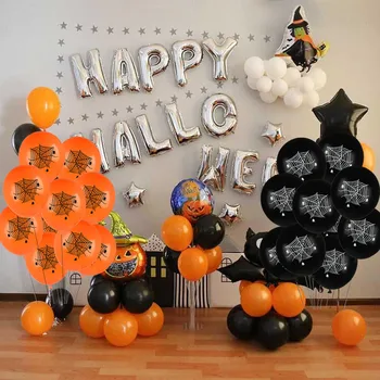 1Set Halloween Dekoracijo Bat Pajek Bučna Balonom, iz Lateksa, Napihljivi Zračni Balon na Helij Happy Halloween Banner Doma Dekor