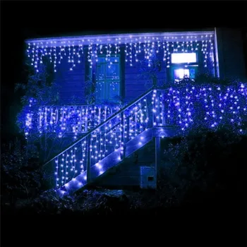 1x Božični Luči na Prostem Dekoracijo 5m Droop za 0,4-0,6 m Led Zavese Ledenica Niz Luči Novo Leto svate Garland Svetlobe