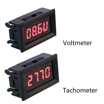 2 v 1 LED Gauge merilnik vrtljajev vrt. / MIN Digitalni Voltmeter za Auto Motor, Avtomobil, motorno kolo, število vrtljajev